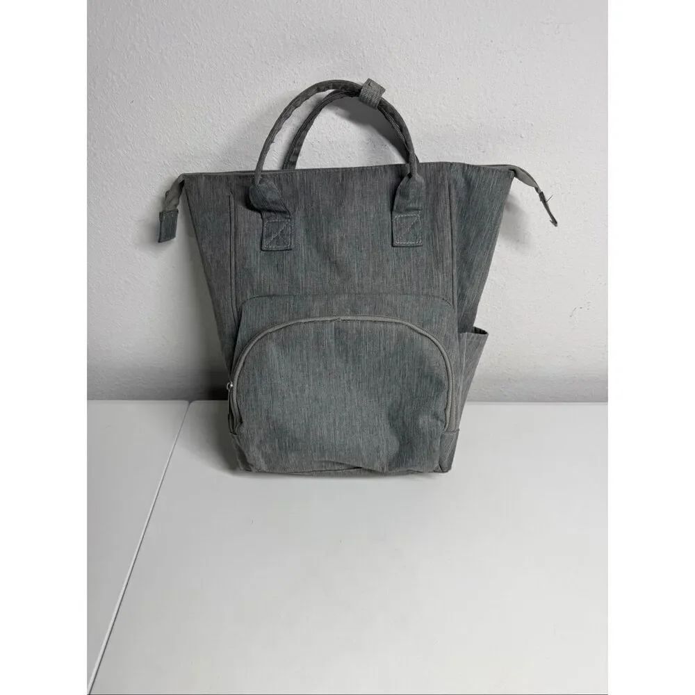 Enfamil Mini Diaper Bag Backpack Gray Small Baby Organizer Compact Travel Bag